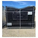 7 FT High 20FT Wide Deer Motif Metal Driveway Gate