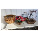 Outdoor Plant Metal Hanging Baskets And Stand