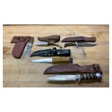 5 Knives W/Sheaths