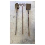 Spade Shovel, Flat Shovel & Metal Rake
