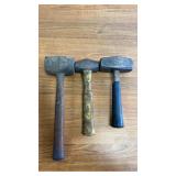 2 Mini Sledge Hammers And A Rubber Mallet