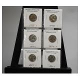 6 Uncirculated Jefferson Nickels