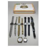 Cigar Box with Watches & Parts