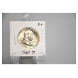 1953 D Benjamin Franklin Half Dollar