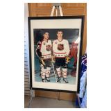 framed photograph of NHL players Pat LaFontaine