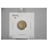 Silver 1906-O Barber Dime