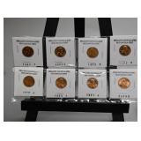 8 Uncirculated Lincoln Cents