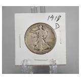 Silver 1918-D Walking Half