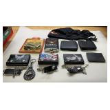 Leather Wallets, Skull Cap, Disk Lock, Flask