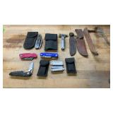 4 Multi Tools,3 Sheaths,3 Knives( 1Is Buck-281)