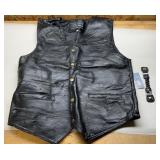 Med Leather Vest W/Leather Key Ring