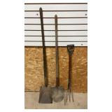 Flat Shovel,Round Nose Shovel, And Pitch Fork