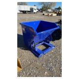 Blue Dump Hopper Bin Fits Pallet Fork Attachments