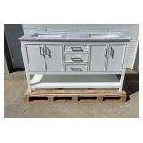 New-60IN Double Vanity White With Nickel Hardware