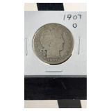 1907 Silver Barber Half