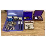 Cuff-Links, Tie Clips w/ Jewelry Boxes