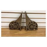 2 Antique Cast Iron Ladder Wheels