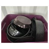 Tote of Kitchenware Pots
