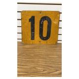 Number "10" Railroad Speed Sign