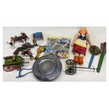 Vintage Metal Toys And Marbles