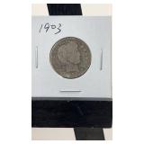 Silver 1903 Barber Quarter