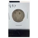 1897 Silver Barber Quarter
