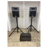 Peavey Speakers w/ Stands & Mixer