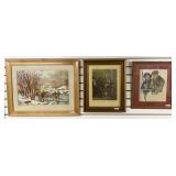 3 Early Prints in Frames