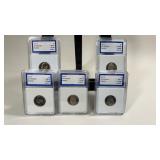 5 Graded Nickels