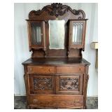 Oak Buffet W/ Mirror