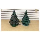 2 Ceramic Christmas Trees( Missing Pieces