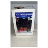 Set of 3 Lighted Gift Boxes