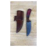 Damascus Steel Knife W/Sheath