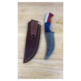 Damascus Steel Knife W/Sheath