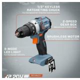 20V Brushless 1/2" Drill Driver