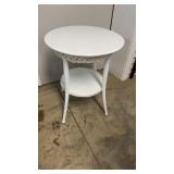 Wooden Whicker Trimmed Round Table