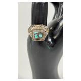 Turquoise Sterling Silver Poison Ring