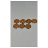 7 1962 Uncirculated Canadian Cents