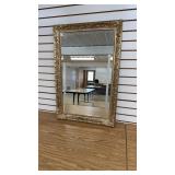Plastic Gold  Frame Beveled Mirror