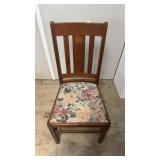 Wooden Chair w/ Flower Upholstery