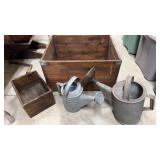 Wood Crates and Galvanized Water Cans