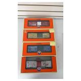 4 Lionel Christmas Edition Box Cars
