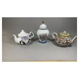 3 Vintage Porcelain Tea Pots