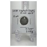 1853 Seated Liberty Silver Dime
