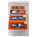 4 Lionel Christmas Edition Box Cars