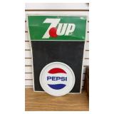 Vintage 7UP And Pepsi Signs