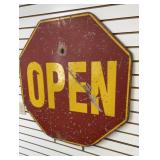 Rustic Wooden Open Sign