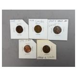 5 Lincoln Pennies