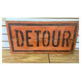 Rustic Wooden Detour Sign