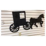 Horse And Buggy Wooden Yard Decoration
